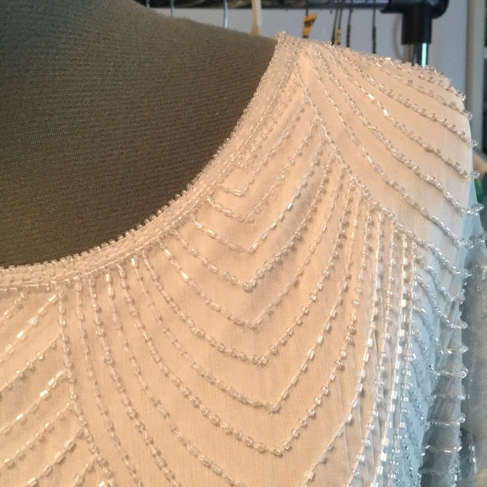 White Beaded Dress - Size  10 - Picture 3 of 7